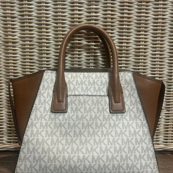 Michael Kors Avril Tan and Cream Satchel - Picture 2 of 2